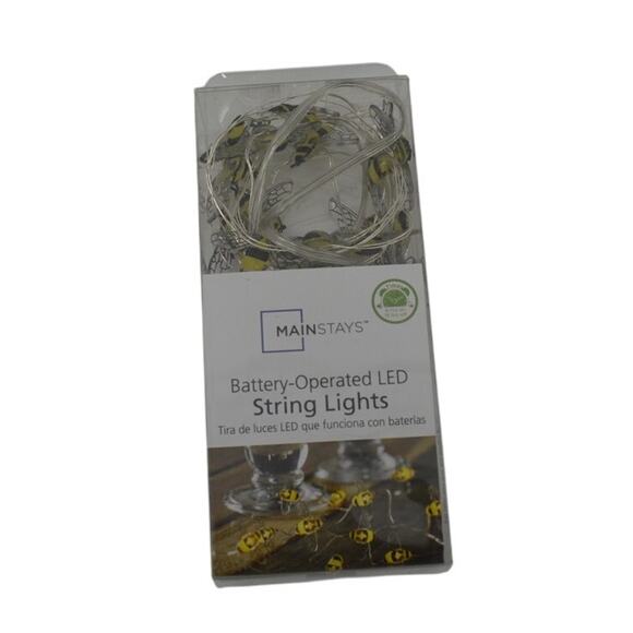 Mainstays Honey Bee Yellow String Light Battery Operated - Picture 1 of 15